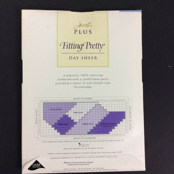 Hanes Plus Fitting Pretty Sheer Pantyhose 2 Pair Plus Petite Brown Control Top - Picture 2 of 4